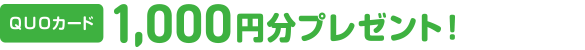 QUOカード1,000円分プレゼント