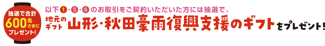 【抽選で合計600名さまに】地元のギフト山形・秋田豪雨復興支援のギフトをプレゼント！